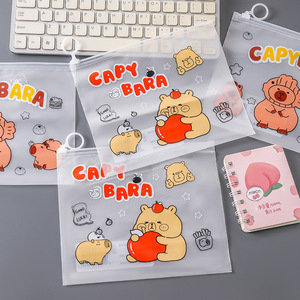 Étui à crayons transparent Kapibala, sac à fermeture éclair de dessin animé pour l'école, le bureau, les examens, en PVC - Product Image 1