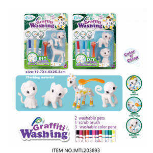 Juego de manualidades educativas para niños, juguete de dinosaurio, Kit DIY de pintura, dibujo de grafiti, lavado de animales, juguetes para colorear - Product Image 2