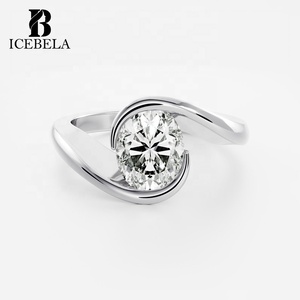 Bague <span class=keywords><strong>Sorelle</strong></span> en argent sterling 925 tendance et luxueuse avec moissanite ovale suspendue pour femme - Product Image 4