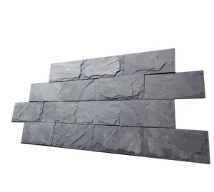Натуральная отделка, китайская черная шиферная каменная облицовочная плитка в виде грибов, 200x400 мм, заводская цена