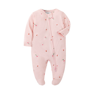 Romper Bayi Lengan Panjang Katun Murni dengan Ritsleting dan Pola Terbaru, Pakaian Merangkak Anak - Product Image 3