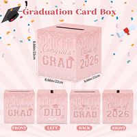 Boîte de cartes classiques en papier et plastique or rose, impression numérique pour anniversaire, mariage, fête prénuptiale, baby shower, fête de remise de diplôme, fournitures de fête
