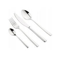 Ensemble de couverts de table en acier inoxydable, 24 pièces, couteau, cuillère et fourchette, argent sterling, pour restaurant