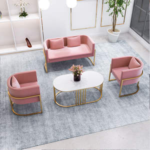 K yumuşak U şekli güzellik manikür <span class=keywords><strong>Salon</strong></span> mobilya pembe tırnak kanepe sandalye müşteriler için - Product Image 6