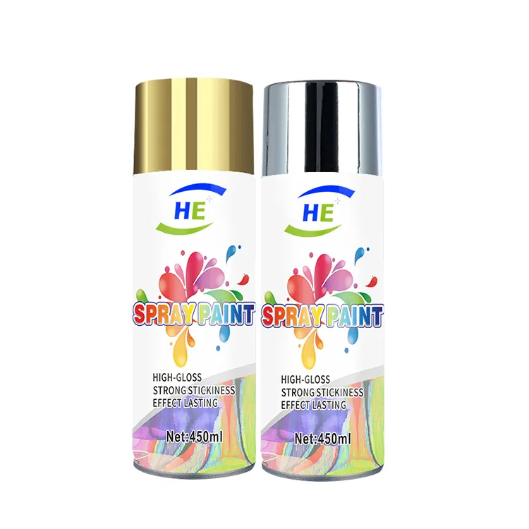 Metallic Golden Bright Gold Spray Paint Optional Color 400ml Painting Lacquer Auto Spray Factory Supply
