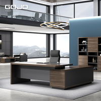 Bureau de direction moderne en bois de luxe avec panneau décoratif, construction robuste, montage facile pour bureau à domicile et bâtiment commercial