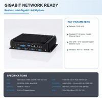 Intel CPU Fanless Industrial PC Small Computer SSD+HDD HD VGA 2*RJ45 LAN COM*6 Industrial Fanless Mini Pc