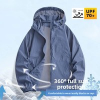Jaket Windbreaker Ringan 75D 85GSM Pria, Dapat Dilipat, Berkerudung, Anti-UV, Bernapas, Tahan Air, Anti Kusut, Model Ramping, Resleting