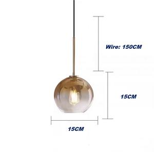 SKD Sunsir Globe en verre lampes suspendues pour hôtel bureau café chambre à coucher-lanternes à suspension boule ronde pour un usage domestique - Product Image 2