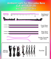 Luz Ambiental W177 de 64 Colores, Iluminación Interior LED para Automóvil Mercedes Clase A W177 CLA W118 C118 2020+, Luz para Altavoz de Puerta