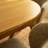 Table à manger en placage de bois MDF JJZ-011 moderne 1600 mm 6 places E2 ovale couleur personnalisée pour hôtel et maison, vente en gros de meubles