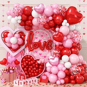 Kit Arco di Palloncini per <span class=keywords><strong>San</strong></span> Valentino, Decorazione per Feste di Matrimonio, Palloncini in Foil a Forma di Cuore e Palloncini in Lattice Rossi e Rosa - Product Image 3