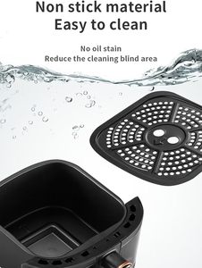 Friteuse à air numérique classique carrée en plastique avec écran tactile, multifonction, pour usage domestique et hôtelier, chauffage à 360 degrés - Product Image 5