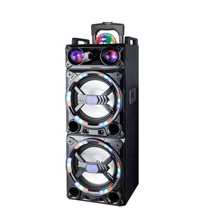 Double basse 12 pouces * 2 100w système de cinéma maison fête boîte haut-parleur sans fil, micros - Product Image 1