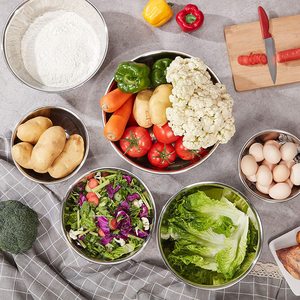 Juego de Utensilios de Cocina de 6 Piezas, Recipientes para Mezclar Ensaladas de Acero Inoxidable, Más Resistentes, de 0.75qt, 1.5qt, 3.0qt, 4.0qt, 5.0qt y 8.0qt, para Preparación de Comidas y Repostería - Product Image 4