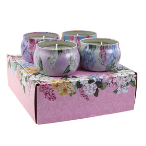 Juego de mini latas aromáticas, vela de cera de soja natural, velas perfumadas, regalos de boda, paquete de 4 Uds., gran oferta - Product Image 3