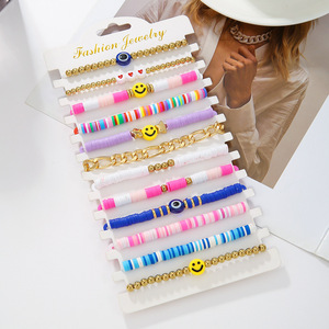 <b>Beaded</b> <b>Bracelets</b> Polymer Clay Multilayer Women's Jewelry Valentine Gift With Letters Smile Face Bohemian Style - Product Image 3