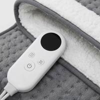Coussin chauffant électrique en flanelle sherpa avec contrôleur LED détachable, 3 niveaux de chaleur réglables et minuterie, OEM/ODM