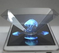 Projecteur pyramidal holographique 3D, visionneuse holographique promotionnelle, pyramide pour smartphone, articles cadeaux holographiques 3D, affichage holographique 3D
