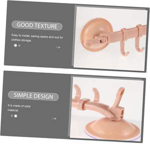 Gancho de succión al por mayor, estante de ducha con ventosa y 6 ganchos para cocina y baño, sin clavos, sin rastro, multiusos - Product Image 3