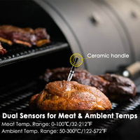 Termometer daging BBQ 304 tanpa kabel, Sensor suhu sekitar tahan air untuk memasak memanggang bahan plastik OEM