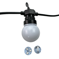 Ampoule à pixels adressables 3D de 50 mm, globe laiteux, DC12V/24V, 30 pixels/chaîne, IP68, RGB, RGBW, couleur pleine, RGB/RGBW/RGBCCT, fil 3 cœurs 18AWG