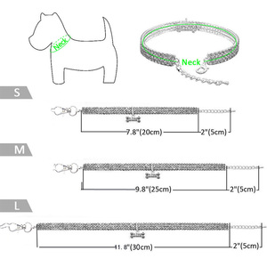 조절 가능한 플라스틱 목걸이 소형견 고양이 목걸이 애완견 크리스탈 다이아몬드 탄성 목걸이 치와와 고양이 액세서리 - Product Image 6