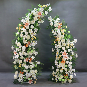 Arco de Flores Artificiales al por Mayor, Arco de Boda Blanco con Flores, Arreglo Floral de Seda para Arco - Product Image 6