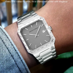 Luxury Brand New Arrivals 222 Square Men's Wrist <b>Watch</b> Stainless Steel VH31 Sweep Quartz Movt Male Sport <b>Watches</b> - Product Image 3