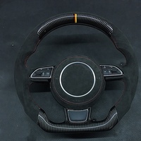 Volant en carbone véritable pour Audi A5 A4 B9 RS R8 2008-2021, volant de course en fibre de carbone véritable