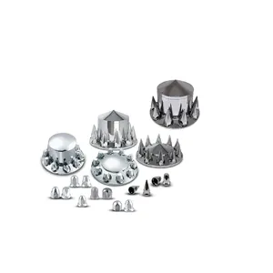 Chrome Pointed Axle Cover Kit mit 33-mm-Gewinde mit Gewinde