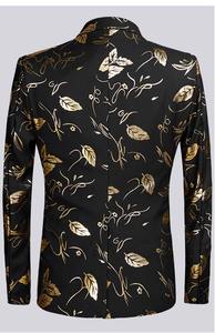 Blazer à revers châle pour hommes, veste de costume à paillettes, design de fleurs en velours et or, grande taille, <span class=keywords><strong>DJ</strong></span> Club de scène, vêtements de chanteur, hd227 - Product Image 2