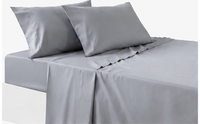 Parure de lit unie Todocama 4 pièces, drap-housse/drap plat, 2 taies d'oreiller 50x80cm, taille King Size Double, anti-acariens, bleu clair