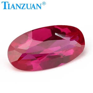 Oferta Especial en Wuzhou: Rubí Sintético Rojo, Gema Suelta, Rubí 5 #   Piedra de Corindón de Forma Ovalada, Corte Natural - Product Image 5