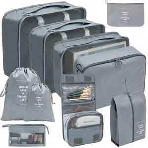 Free Sample Folding 10pcs <b>Set</b> <b>Washing</b> Cosmetic <b>Bag</b> Clothes Shoes Digital Storage <b>Bag</b> Beam Mouth Luggage Travel <b>Bag</b> - Product Image 2