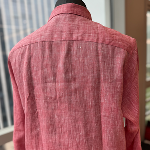Camicie da <span class=keywords><strong>uomo</strong></span> in puro <span class=keywords><strong>lino</strong></span> a maniche lunghe OEM, alta solidità del colore, anti-pilling, stile casual estivo, all'ingrosso, di alta qualità - Product Image 2