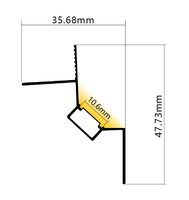 Profilé LED à fente d'ombre noir SDW48.2x35.2mm, série 6000, en alliage d'aluminium anodisé, pour plafond, durable, garantie 3 ans
