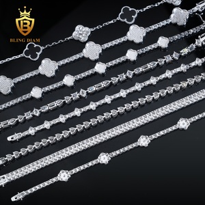 Offerta Speciale Catena Tennis e <span class=keywords><strong>Bracciale</strong></span> Tennis alla Moda Stile Hip Hop in Moissanite VVS1 da 3mm in <span class=keywords><strong>Argento</strong></span> <span class=keywords><strong>925</strong></span>, Supera il Test del Diamante - Product Image 2