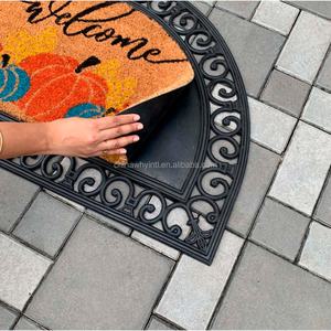 Tapis de porte en caoutchouc et fibre de coco interchangeables pour l'extérieur, saisonniers, avec inscription « Bienvenue » - Product Image 3