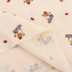 Tela de Muselina Doble Arrugada con Estampado 100% Algodón Orgánico <span class=keywords><strong>XNZ</strong></span> JURAVICHY JF2640 para Ropa de Bebé para Niños y Niñas - Product Image 4