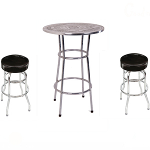 <strong>Bar</strong> <strong>Table</strong> Chair Set <strong>Round</strong> Cafe <strong>Table</strong> Adjustable <strong>Stool</strong> for <strong>Bar</strong> - Product Image 1