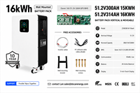 Système de stockage de batterie Docan 16 kWh 51,2 V 16 kWh 314 Ah LiFePO4 Grade A pour l'énergie solaire domestique, stock UE/US, livraison rapide