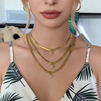 Collier initial en acier inoxydable avec pendentif lettre A-Z en zircone, bijou tendance et polyvalent pour femme