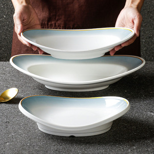 Xiangyuan <b>melamine</b> tableware <b>plates</b>, commercial restaurant and hotel fish <b>plates</b>, oval vegetable <b>plates</b>, hotel dining <b>plates</b> - Product Image 3