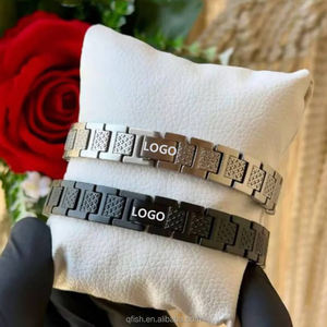 <span class=keywords><strong>Bracciali</strong></span> Geometrici da <span class=keywords><strong>Uomo</strong></span> di Lusso con LOGO Coccodrillo, in Acciaio Inossidabile al Titanio, Non Ossidabili, con Confezione Regalo - Product Image 3