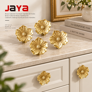 JAYA pegangan & kenop furnitur kabinet kuningan pegangan kuningan untuk lemari geser mebel pegangan pintu - Product Image 1