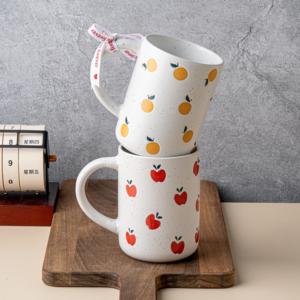 Tasses en céramique Carnaval des fruits d'été, porcelaine 400 ml, compatibles lave-vaisselle et micro-ondes, motifs citron et <span class=keywords><strong>pomme</strong></span>, tasses à café réutilisables pour la <span class=keywords><strong>maison</strong></span> - Product Image 6