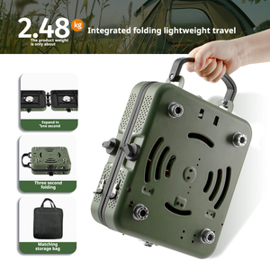 Fornello da Campeggio Portatile <span class=keywords><strong>a</strong></span> <span class=keywords><strong>Gas</strong></span> in Acciaio Inox Antivento <span class=keywords><strong>per</strong></span> Cucina all'Aperto Fornello da Campeggio <span class=keywords><strong>a</strong></span> Doppia Alimentazione Pieghevole <span class=keywords><strong>a</strong></span> 2 Fuochi - Product Image 3