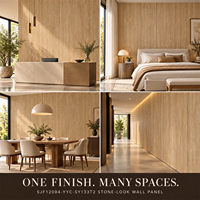 Revêtement mural en PVC imperméable moderne, grain de marbre, panneau 3D pour les intérieurs commerciaux