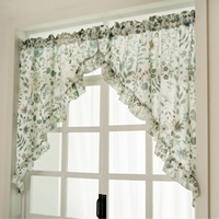 Rideau de porte transparent XinLan style pastoral à motifs floraux et paysagers, séparateur de pièce pour salle à manger, idéal pour l'été